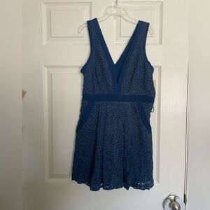 Free People Navy Lace Mini Dress size XS NEW NWT V-Neck